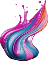 Abstract 3d colorful fluid shape. png