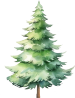 Navidad árbol acuarela ilustración. ai generado png