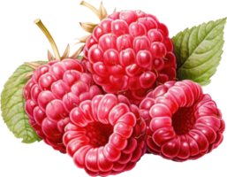 framboise aquarelle illustration. ai généré png