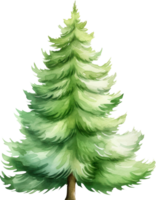 Christmas tree watercolor illustration. AI Generated png