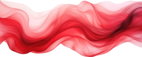 Red wave watercolor illustration. AI Generated png