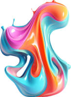 Abstract 3d colorful fluid shape. AI Generated png