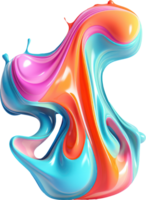 Abstract 3d colorful fluid shape. png
