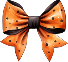 Halloween bow watercolor illustration. AI Generated png