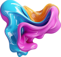 Abstract 3d colorful fluid shape. AI Generated png