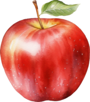 rot Apfel Aquarell Illustration. ai generiert png