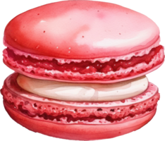 Macaron Aquarell Illustration. ai generiert png