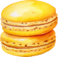 macaron waterverf illustratie. ai gegenereerd png