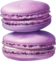 Macaron watercolor illustration. AI Generated png