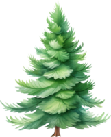 Kerstmis boom waterverf illustratie. ai gegenereerd png