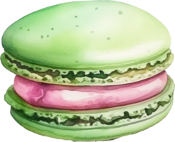 Macaron watercolor illustration. AI Generated png