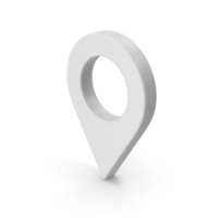 3D Map Pointer, Location Map Icon, White Texture, White location pin or navigation, Web location point, pointer, Grey Pointer Icon, Location symbol. Gps, travel, navigation, place position 3D Render png