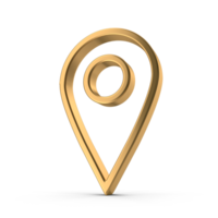 3D Map Pointer, Location Map Icon, Gold Texture, Gold location pin or navigation, Web location point, pointer, Gold Pointer Icon, Location symbol. Gps, travel, navigation, place position 3D Render png