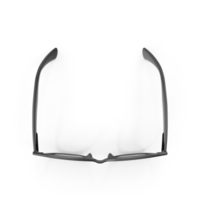 3d Eyeglasses top view with black frame isolated on white background. png