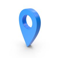 Blue Locator mark of map and location pin or navigation icon sign on white background with search concept. 3D rendering. png