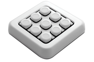 Computer abstract keyboard. 3d illustration. Transparent . png