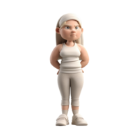 3D icon avatar cartoon depressed sad desperate cute woman stress sadness, anger emotions people character illustration. Cartoon minimal style on isolated transparent background png. Generative ai png