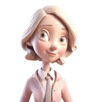 3d ícone avatar mulher ilustração do sorridente feliz garota. desenho animado fechar acima retrato pessoas do em pé adolescente em isolado em transparente png fundo. generativo ai