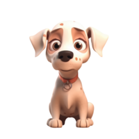 3d icon cute happy funny dog Illustration of character Cartoon pet minimal style on Isolated Transparent background. png