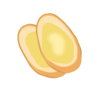 Sliced bread with butter png
