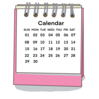 en rosa kalender png