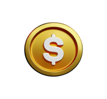 coin money finance business cash currency gold market savings stack plastic 3D icon ai generated png