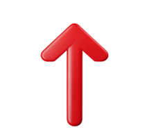 arrow up red design direction business symbol growth forward pointer plastic 3D icon ai generated png