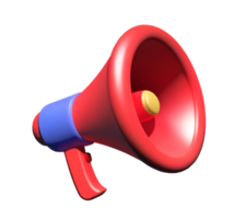 megafone plástico 3d anúncio comunicação equipamento alto som volume Rosa ícone ai gerado png