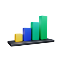 azione grafico grafico attività commerciale freccia mercato aumentare successo i soldi profitto plastica 3d icona ai generato png