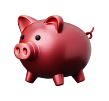 piggy bank pink pig coin deposit save symbol economy wealth income plastic 3D icon ai generated png