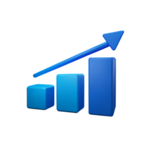 stock graph chart business arrow market increase success money profit plastic 3D icon ai generated png