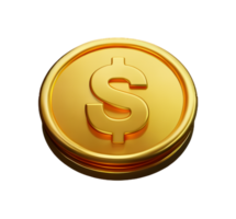 moneda dinero Finanzas negocio efectivo moneda oro mercado ahorros apilar el plastico 3d icono ai generado png