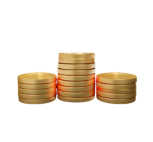 coins money finance business cash currency gold market savings stack plastic 3D icon ai generated png