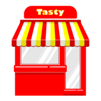 Illustrator drew a street shop . png