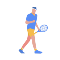 tennis joueur, dessin animé tennis joueur dans action et mouvement png