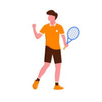 tennis joueur, dessin animé tennis joueur dans action et mouvement png