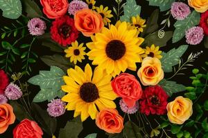 Beautiful flower bouquet pattern background photo