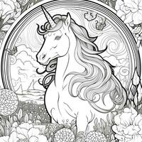 Unicorn Coloring Page photo