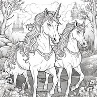 Unicorn Coloring Page photo