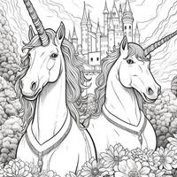 Unicorn Coloring Page photo