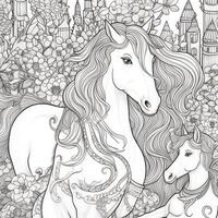 Unicorn Coloring Page photo