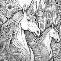 Unicorn Coloring Page photo