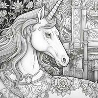 Unicorn Coloring Page photo