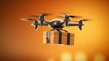 Parcel delivery Drone of a beautiful Transportation with futuristic design. AI Generated. photo