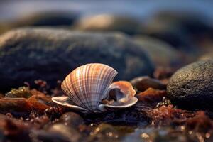 Clam in nature, national geography, Wide life animals. AI Generated. photo