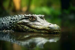 Crocodiles in nature, national geography, Wide life animals. AI Generated. photo