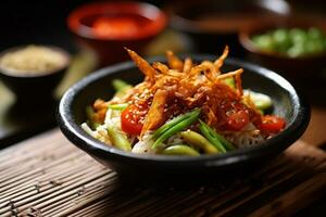 pollo y arroz, japonés alimento. ai generado. foto
