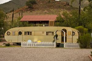 Bisbee, Arizona, July 31 2010 The vintage trailers for rent inside the Shady Dell RV Park in Bisbee. photo