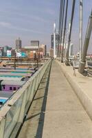 Johannesburg, South Africa, August 13 2018 The Nelson Mandela Bridge in Downtown Johannesburg, South Africa near the Central Park Train Station photo