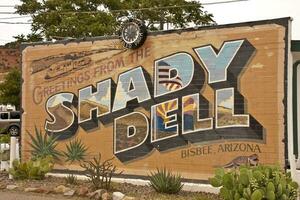 Bisbee, Arizona, July 31 2010 Entrance to the Shady Dell RV Park in Bisbee photo